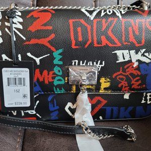 DKNY Crossbody Women's CLEO On Black Mid Shoulder Bag New With Tags